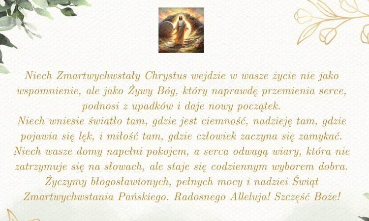 ŻYCZENIA WIELKANOCNE 2026