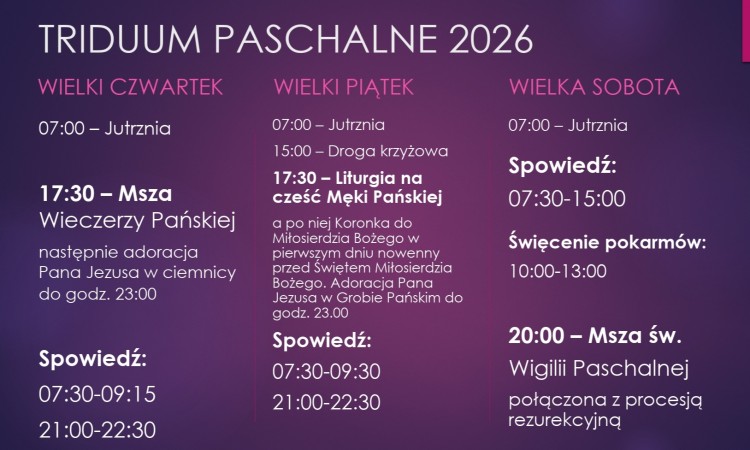TRIDUUM PASCHALNE 2026
